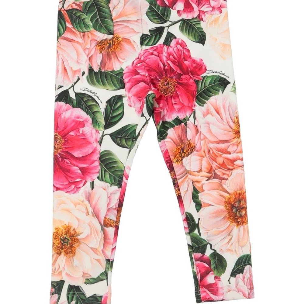 Dolce & Gabbana Pink Floral Kids Leggings 9-10 years